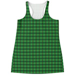 Green Tartan Saint Patrick's Day Print Women's Racerback Tank Top
