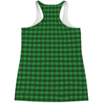 Green Tartan Saint Patrick's Day Print Women's Racerback Tank Top