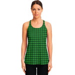Green Tartan Saint Patrick's Day Print Women's Racerback Tank Top