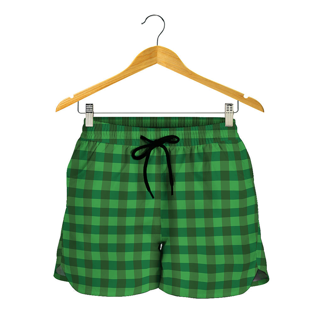 Green Tartan Saint Patrick's Day Print Women's Shorts