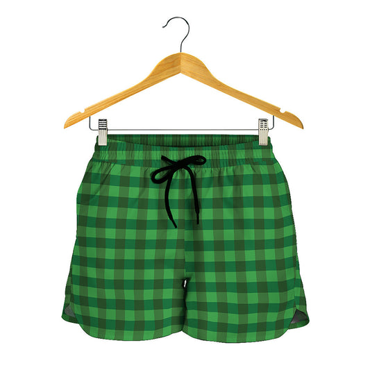 Green Tartan Saint Patrick's Day Print Women's Shorts