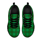 Green Tartan St. Patrick's Day Print Black Sneakers