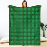 Green Tartan St. Patrick's Day Print Blanket