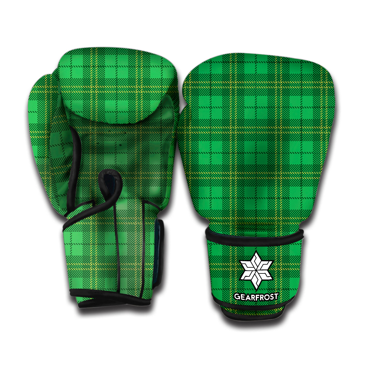Green Tartan St. Patrick's Day Print Boxing Gloves