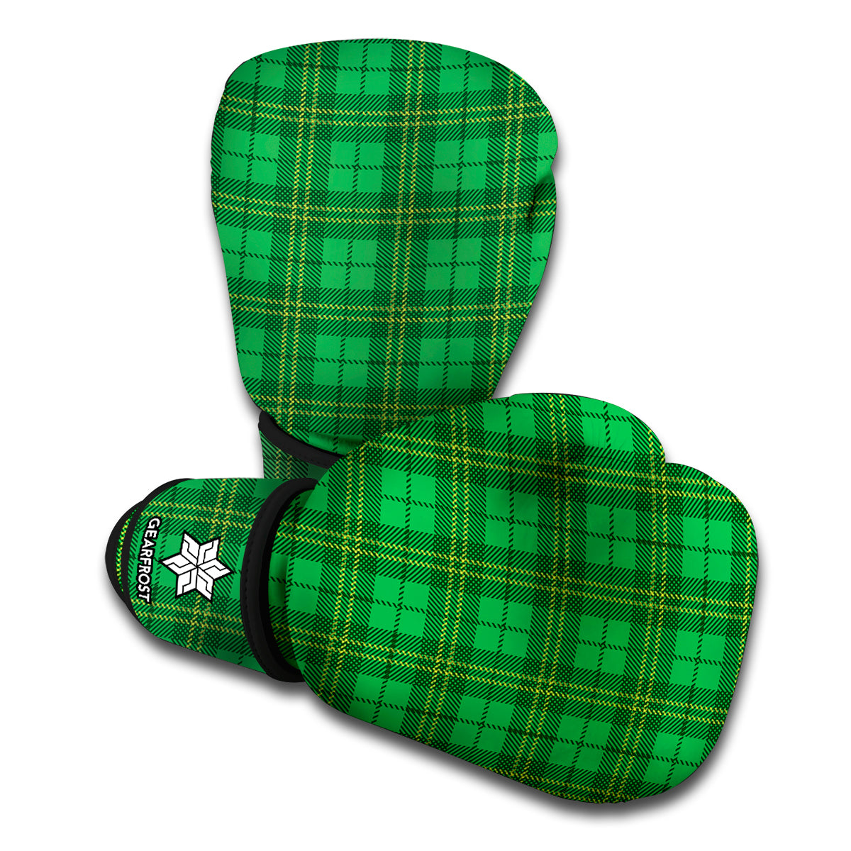 Green Tartan St. Patrick's Day Print Boxing Gloves