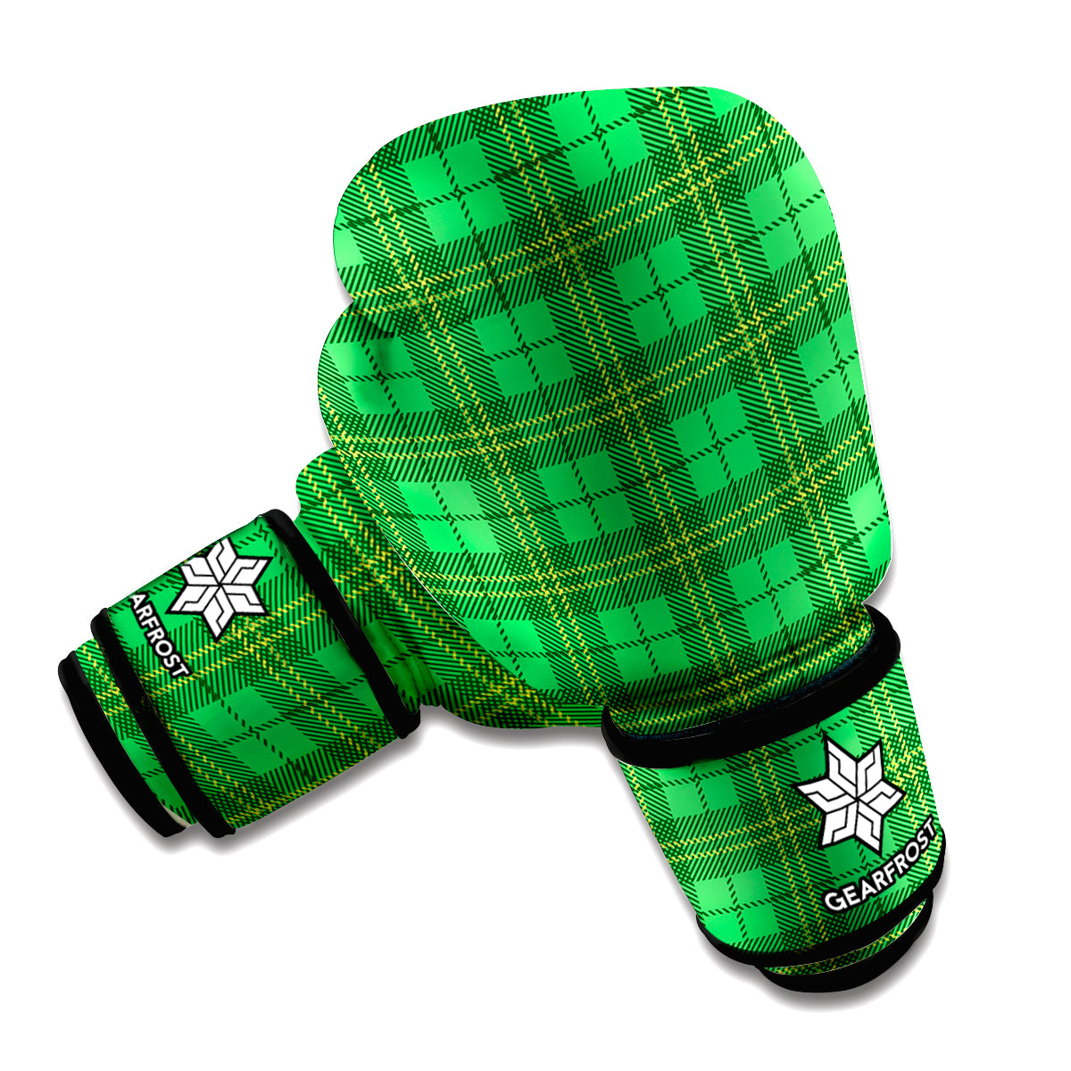 Green Tartan St. Patrick's Day Print Boxing Gloves