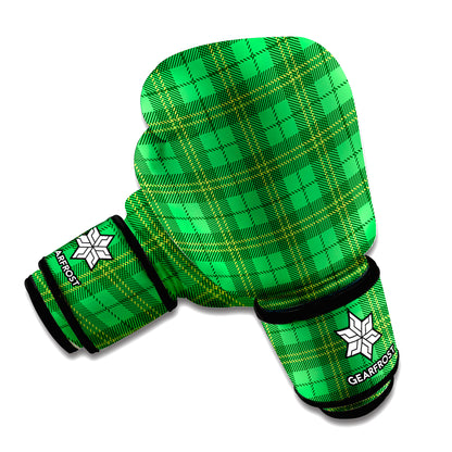 Green Tartan St. Patrick's Day Print Boxing Gloves