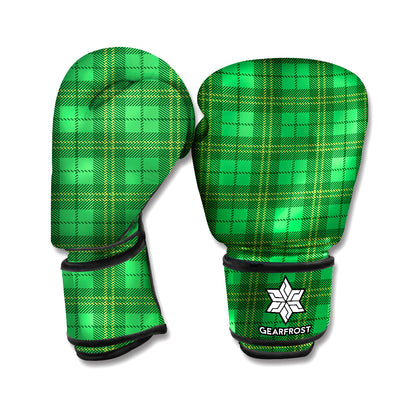 Green Tartan St. Patrick's Day Print Boxing Gloves