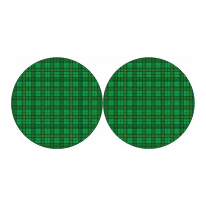 Green Tartan St. Patrick's Day Print Car Coasters