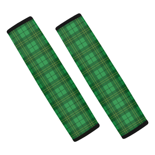 Green Tartan St. Patrick's Day Print Car Seat Belt Covers