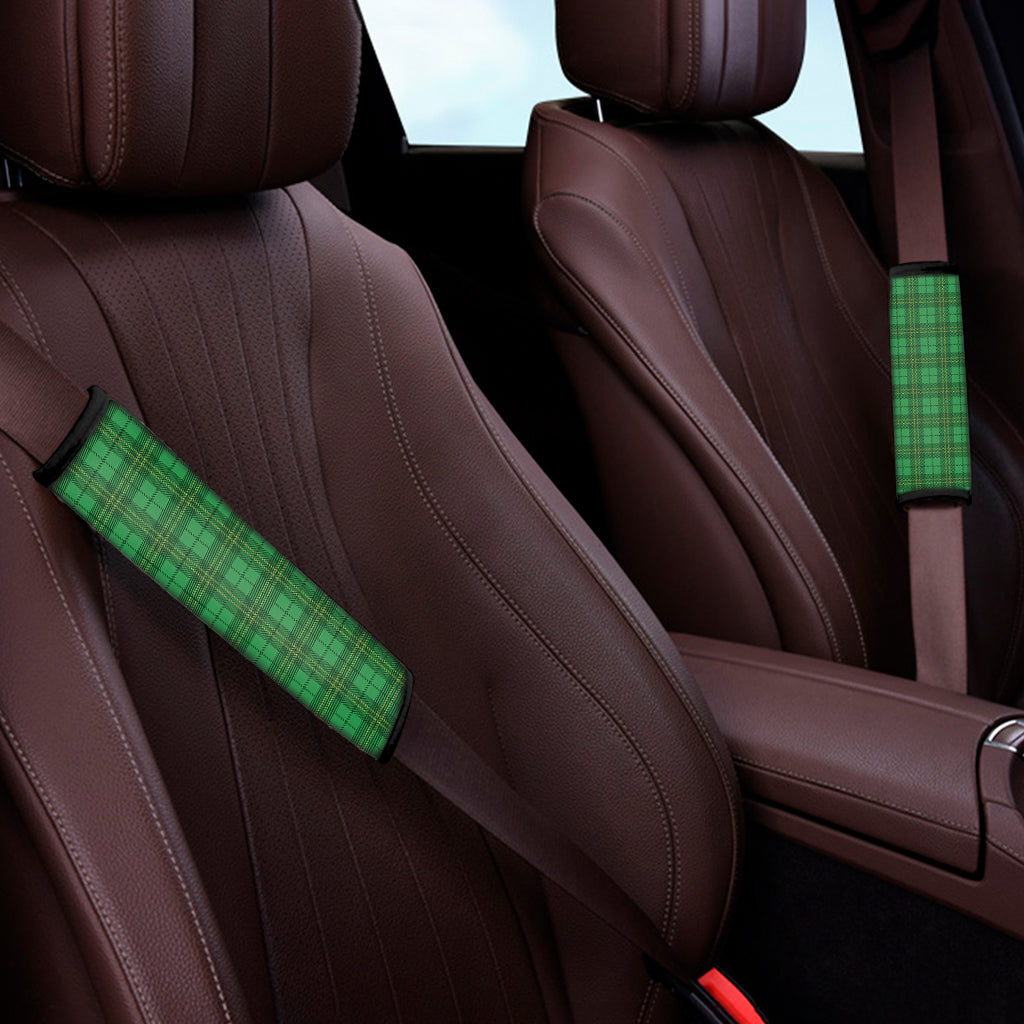 Green Tartan St. Patrick's Day Print Car Seat Belt Covers