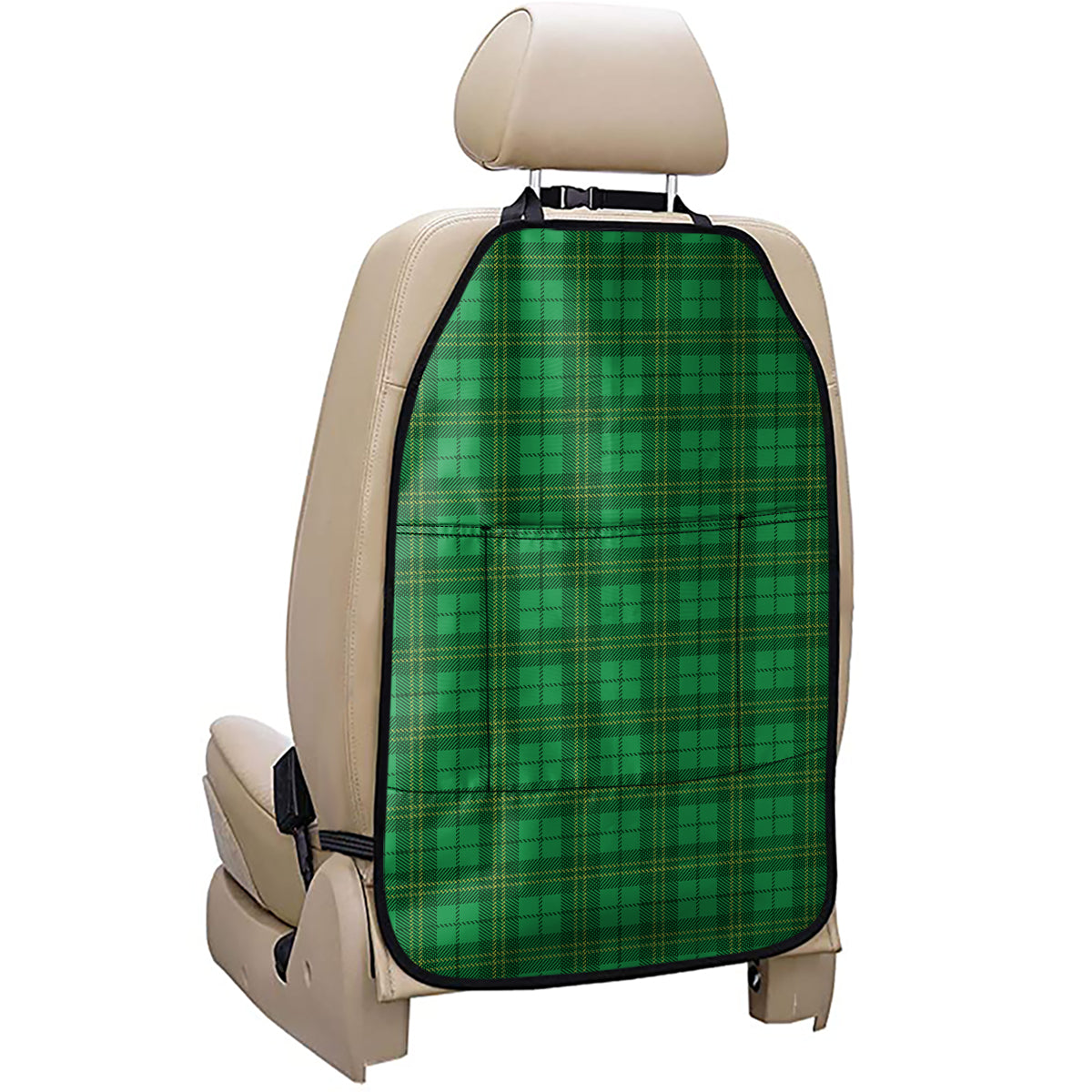 Green Tartan St. Patrick's Day Print Car Seat Organizers