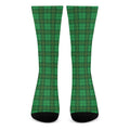 Green Tartan St. Patrick's Day Print Crew Socks