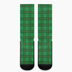 Green Tartan St. Patrick's Day Print Crew Socks
