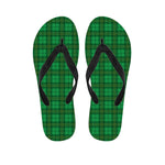 Green Tartan St. Patrick's Day Print Flip Flops