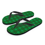 Green Tartan St. Patrick's Day Print Flip Flops