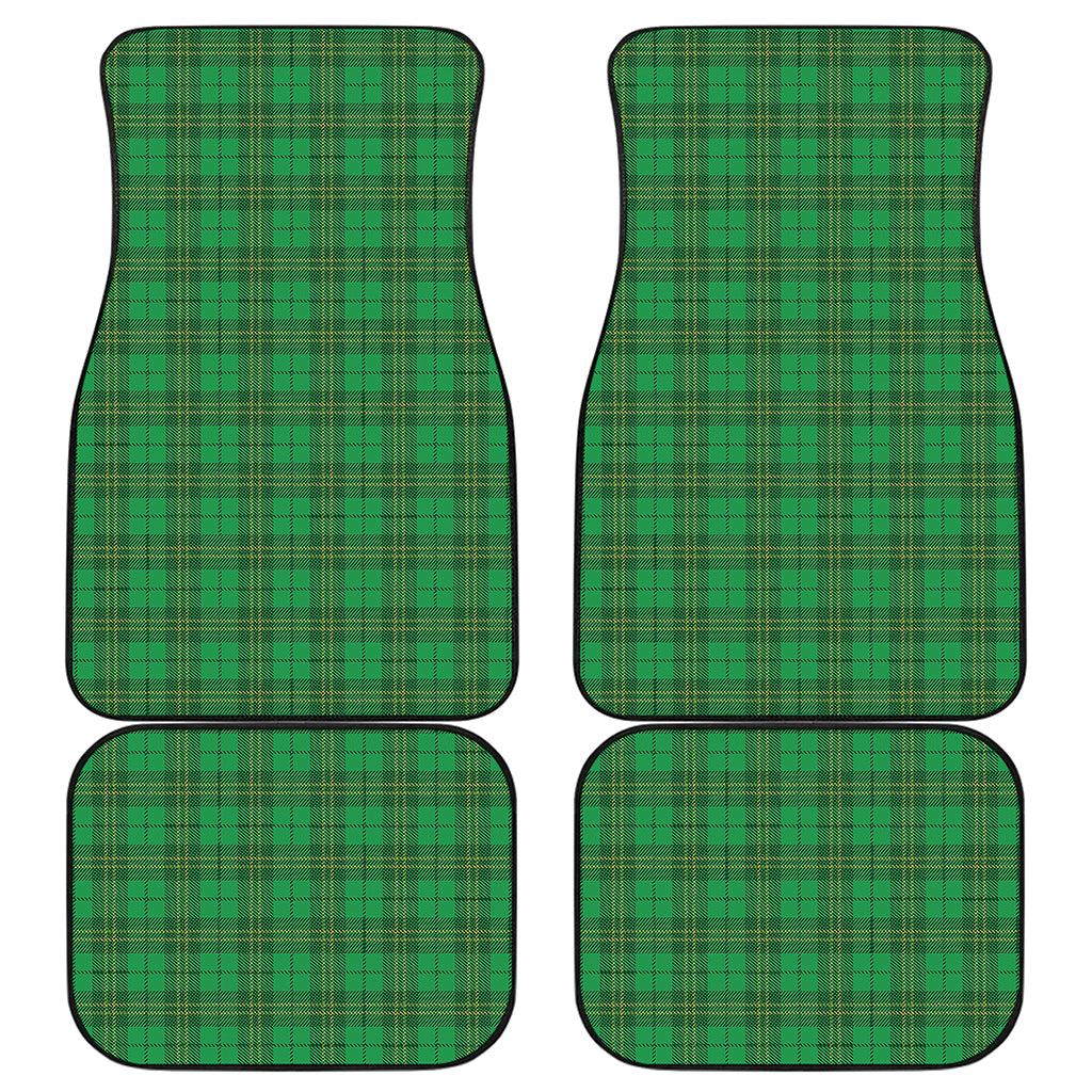 Green Tartan St. Patrick's Day Print Front and Back Car Floor Mats