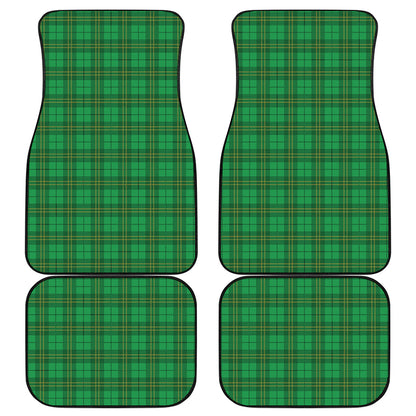 Green Tartan St. Patrick's Day Print Front and Back Car Floor Mats