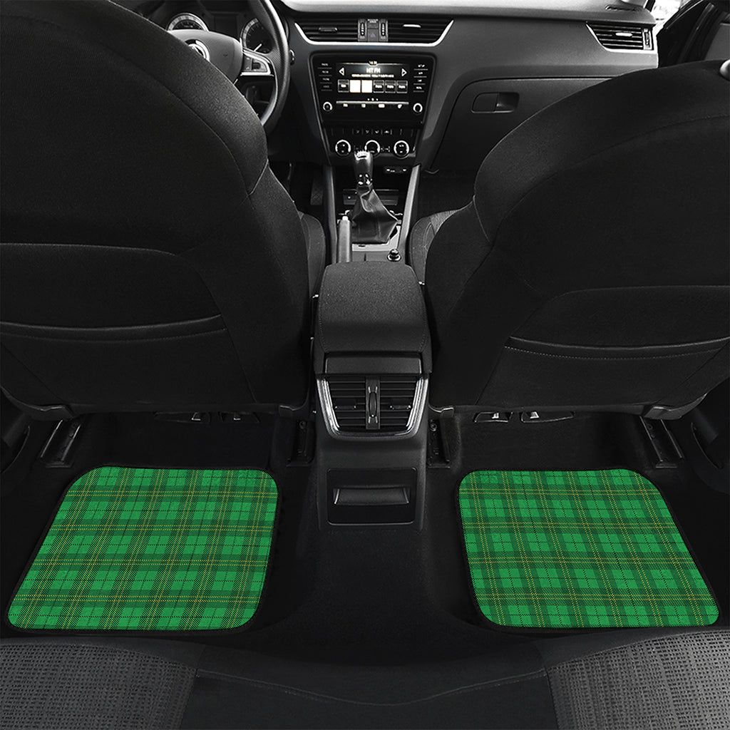 Green Tartan St. Patrick's Day Print Front and Back Car Floor Mats