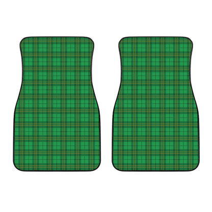 Green Tartan St. Patrick's Day Print Front Car Floor Mats