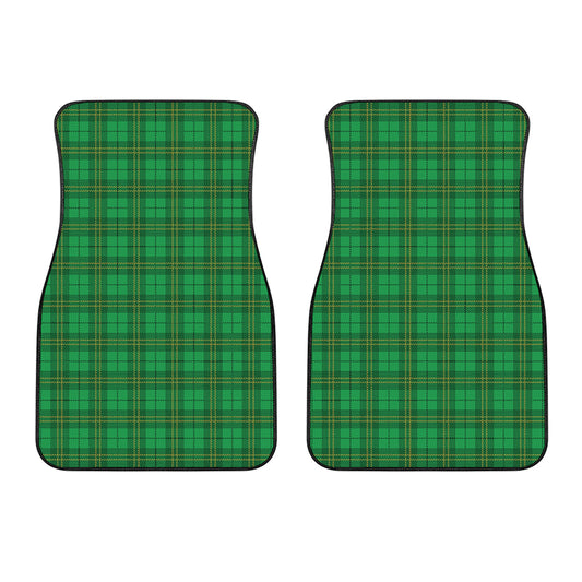 Green Tartan St. Patrick's Day Print Front Car Floor Mats