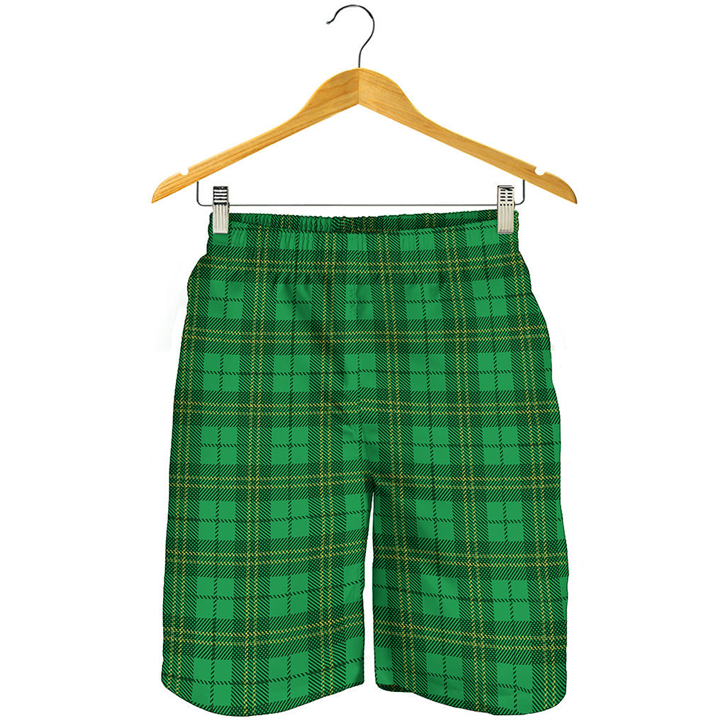 Green Tartan St. Patrick's Day Print Men's Shorts