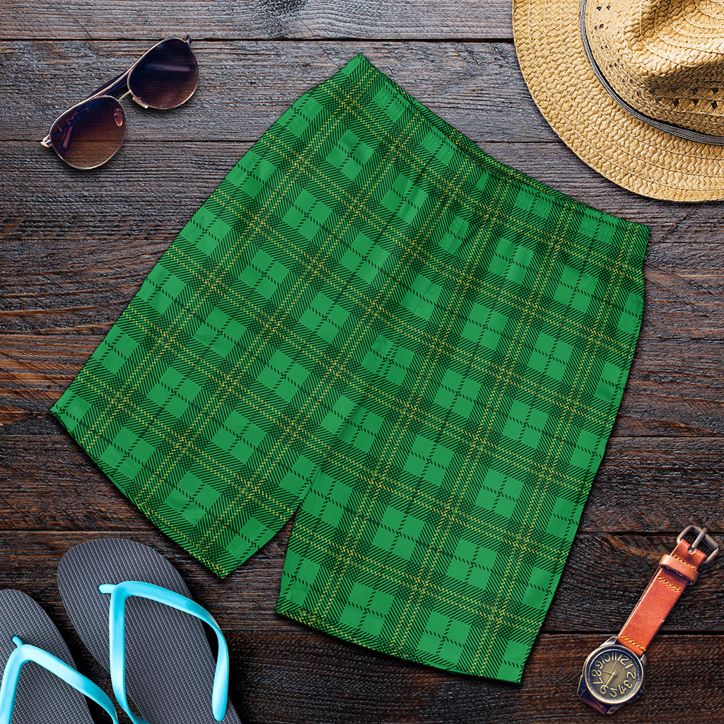 Green Tartan St. Patrick's Day Print Men's Shorts