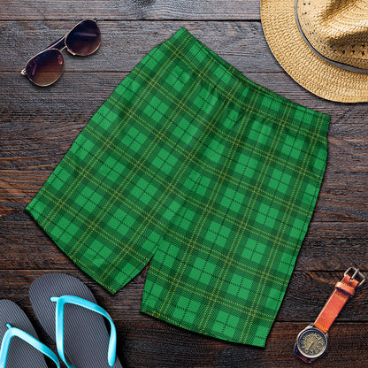 Green Tartan St. Patrick's Day Print Men's Shorts