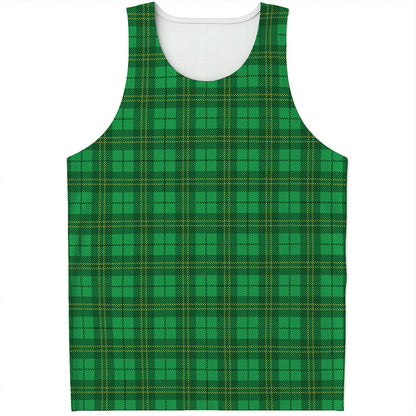 Green Tartan St. Patrick's Day Print Men's Tank Top