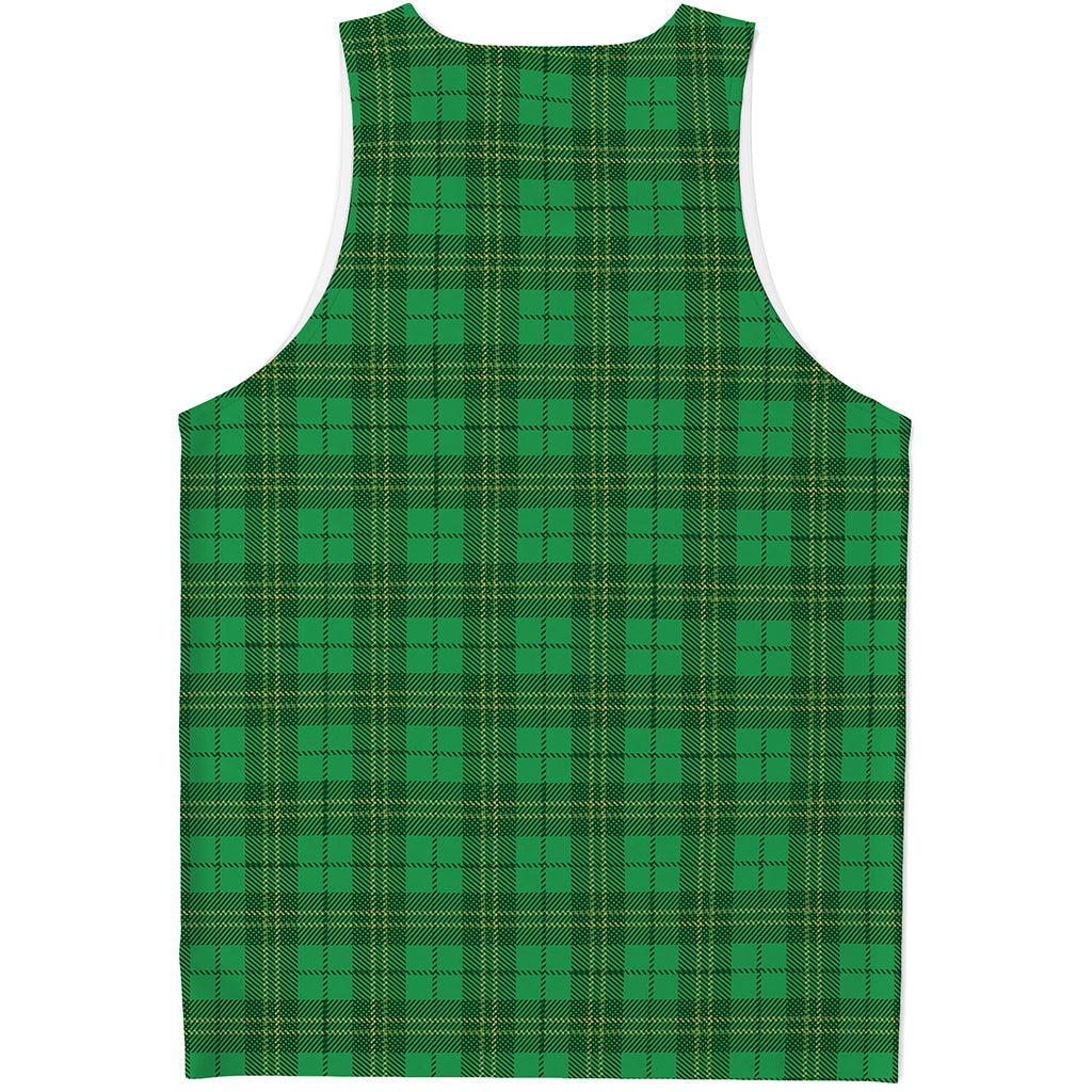 Green Tartan St. Patrick's Day Print Men's Tank Top
