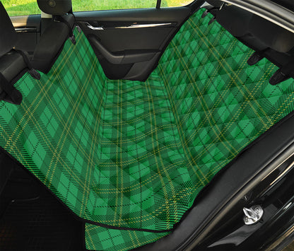 Green Tartan St. Patrick's Day Print Pet Car Back Seat Cover