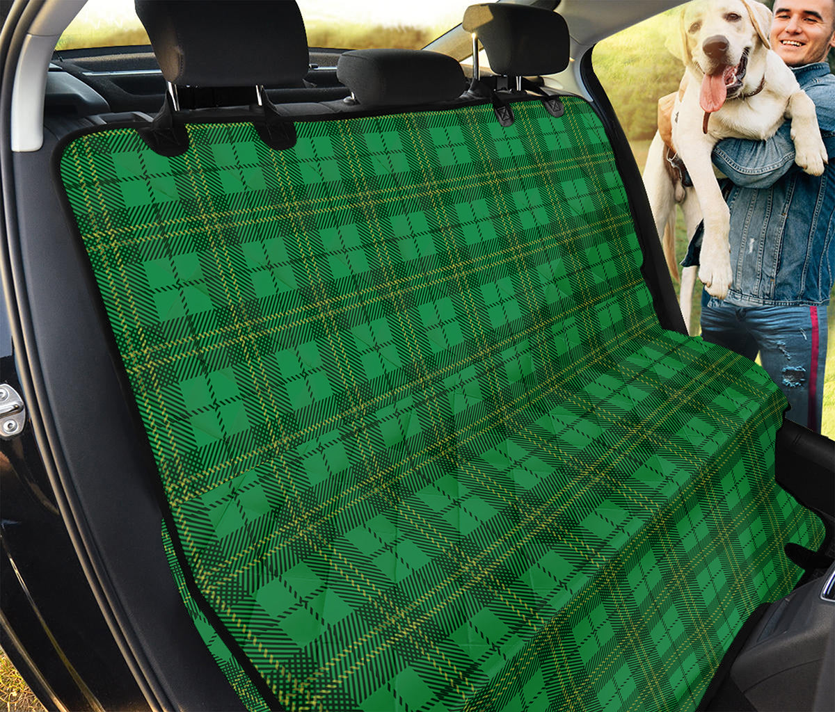 Green Tartan St. Patrick's Day Print Pet Car Back Seat Cover