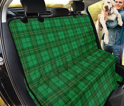 Green Tartan St. Patrick's Day Print Pet Car Back Seat Cover
