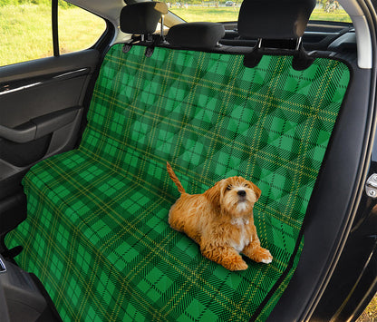 Green Tartan St. Patrick's Day Print Pet Car Back Seat Cover