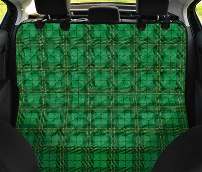 Green Tartan St. Patrick's Day Print Pet Car Back Seat Cover