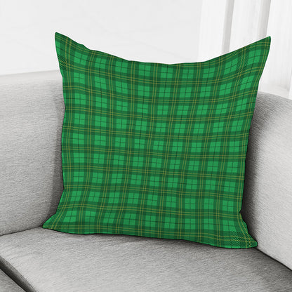 Green Tartan St. Patrick's Day Print Pillow Cover