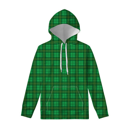 Green Tartan St. Patrick's Day Print Pullover Hoodie