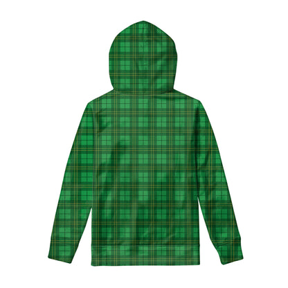 Green Tartan St. Patrick's Day Print Pullover Hoodie