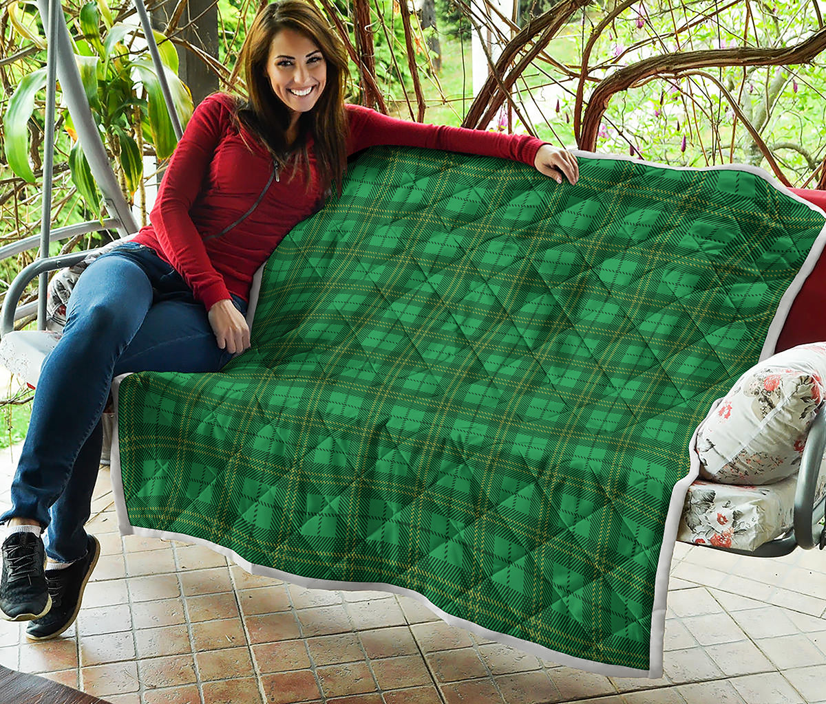 Green Tartan St. Patrick's Day Print Quilt