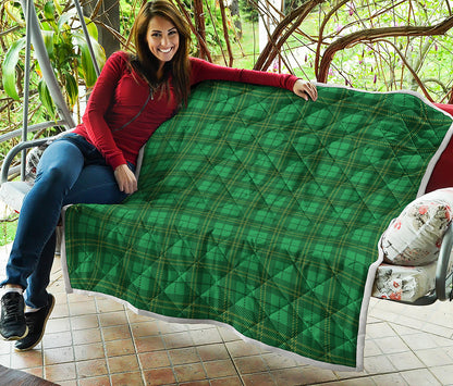 Green Tartan St. Patrick's Day Print Quilt
