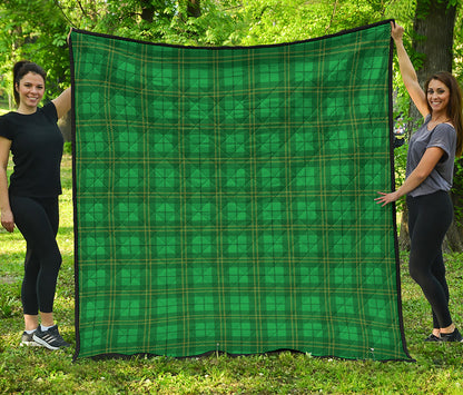 Green Tartan St. Patrick's Day Print Quilt