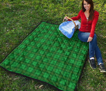 Green Tartan St. Patrick's Day Print Quilt