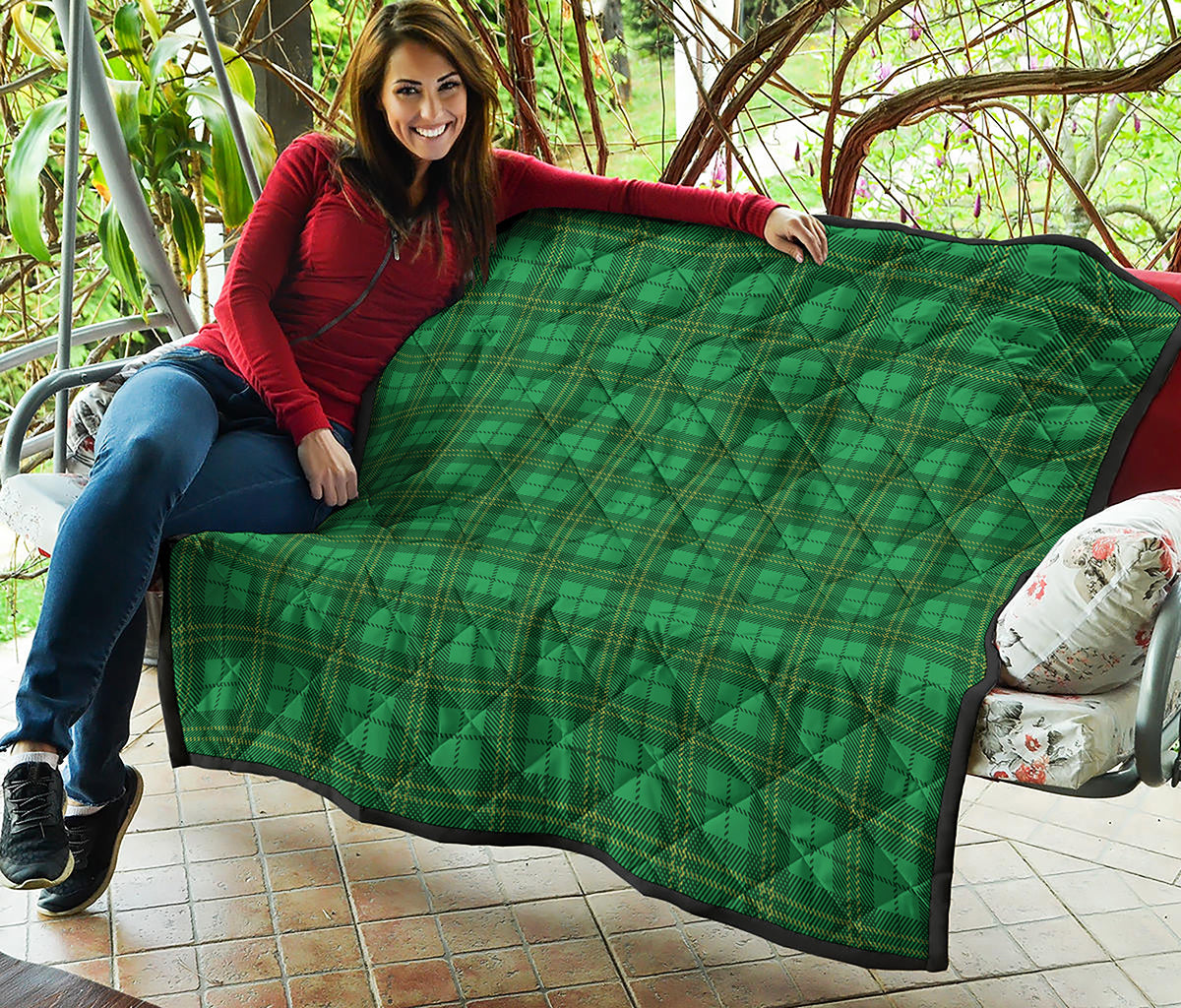 Green Tartan St. Patrick's Day Print Quilt