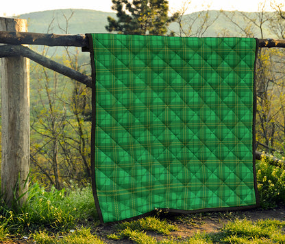 Green Tartan St. Patrick's Day Print Quilt