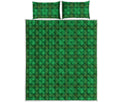 Green Tartan St. Patrick's Day Print Quilt Bed Set