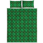 Green Tartan St. Patrick's Day Print Quilt Bed Set