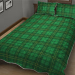 Green Tartan St. Patrick's Day Print Quilt Bed Set