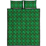Green Tartan St. Patrick's Day Print Quilt Bed Set