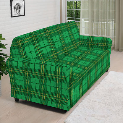 Green Tartan St. Patrick's Day Print Sofa Cover