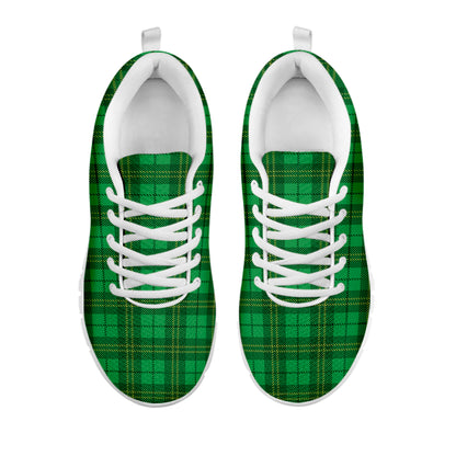 Green Tartan St. Patrick's Day Print White Sneakers